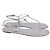 Prada T-Riemen Flache Sandalen aus metallisch silbernem Leder