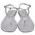 Prada T-Riemen Flache Sandalen aus metallisch silbernem Leder - Ansicht 2