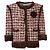 Jaqueta de tweed com acabamento em pele Chanel Vermelho Bordeaux
