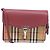 Borsa a tracolla piccola Burberry Derby House Check in pelle di vitello rossa Rosso