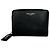 Saint Laurent Rive Gauche Zip Around Compact Wallet aus schwarzem Leder