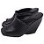 Khaite Stagg Keilabsatz-Sandalen aus schwarzem Lammleder - Ansicht 4