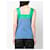 Yves Saint Laurent Top carré Color-Block YSL (Vert) Bleu Bleu clair  - vue 4