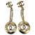 Orecchini Chanel Gold Chain Logo Dangle CC D'oro Metallico