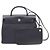 Hermès Bolsa Tote e Bolsa de Ombro Birkin Small PM em Canvas com Acabamento Prateado Preto