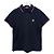 Moncler Polo in piqué di cotone con bordatura logo Blu scuro