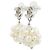 Boucles d'oreilles puces en perles Chanel AB H500 Argenté Blanc - vue 2