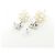 Boucles d'oreilles puces en perles Chanel AB H500 Argenté Blanc - vue 3