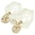 Orecchini a clip Chanel oro e bianchi Bianco D'oro  - vista 3