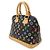 Borsa Louis Vuitton Monogram Multicolor Alma Noir Nero - vista 3