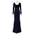 Abito in velluto e crepe blu navy Jenny Packham (Vintage) Blu scuro