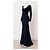 Abito in velluto e crepe blu navy Jenny Packham (Vintage) Blu scuro - vista 2