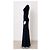 Abito in velluto e crepe blu navy Jenny Packham (Vintage) Blu scuro - vista 3