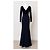 Abito in velluto e crepe blu navy Jenny Packham (Vintage) Blu scuro - vista 4