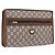 GUCCI GUCCI Plus Clutch in PVC e pelle Beige Tonalità oro Auth gh2255