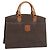Céline Borsa CELINE Macadam Canvas PVC Pelle Marrone Oro Auth 195189A D'oro