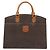Céline Borsa CELINE Macadam Canvas PVC Pelle Marrone Oro Auth 195189A D'oro - vista 13