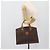 Céline Borsa CELINE Macadam Canvas PVC Pelle Marrone Oro Auth 195189A D'oro - vista 23
