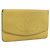 CHANEL COCO Mark Long Wallet Caviar Skin Yellow Gold CC Auth 193588 D'oro Giallo