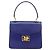 Céline Borsa CELINE Horse Carriage in pelle blu e oro Autentica 194737 D'oro - vista 13