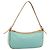 Céline CELINE Macadam Canvas Accessory Pouch Turquoise Blue Silver Auth 194735V Silvery