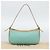 Céline CELINE Macadam Canvas Accessory Pouch Turquoise Blue Silver Auth 194735V Silvery - view 12