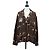 Camicia a maniche lunghe LOUIS VUITTON Catgram Seta 40 Marrone LV Auth ar14094