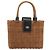 Borsa a mano BURBERRY in rattan marrone argento Auth 193369A - vista 13
