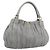 PRADA Handtasche aus Leder Grau Gold Auth 194293V Braun Golden