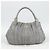PRADA Handtasche aus Leder Grau Gold Auth 194293V Braun Golden - Ansicht 12