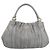 PRADA Handtasche aus Leder Grau Gold Auth 194293V Braun Golden - Ansicht 13
