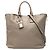 Borsa Tote Convertibile con Zip Laterale Prada Vitello Daino Marrone