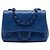 Borsa a tracolla Chanel Mini Square Quilted Caviar CC Incognito Single Flap blu