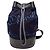 Zaino a secchiello Paris Hamburg in lana e pelle di vitello blu navy e nero Chanel