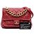 Borsa Chanel Small Quilted Lambskin Chain Link Flap Rossa Rosso - vista 11