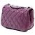 Bolsa transversal extra mini Chanel retangular em pele de cordeiro com contas roxa de aba única Roxo - vista 2