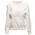 Chanel Baumwoll-Sweatshirt mit Logo Rundhalsausschnitt Weiß & Hellrosa 2021 Größe FR 36
