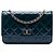Borsa a tracolla Chanel Reissue 2.55 trapuntata in vernice blu Wallet On Chain