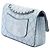 Borsa a tracolla Chanel Medium Classic in pelle di vitello screpolata Wild Stitch Double Flap blu - vista 2