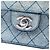 Borsa a tracolla Chanel Medium Classic in pelle di vitello screpolata Wild Stitch Double Flap blu - vista 5
