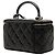 Vanity Piccola beauty case Chanel in pelle d'agnello nera con manico superiore e tracolla con catena Nero - vista 2