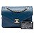 Borsa a tracolla Chanel Small Chevron in agnello blu con chiusura a bustina e cuciture - vista 7