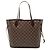Borsa Tote Neverfull MM in Damier Ebene marrone Louis Vuitton