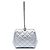 Clutch da sera Chanel in agnello trapuntato metallizzato argento