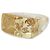 Anello Chanel CC in acrilico e logo placcato oro D'oro - vista 2
