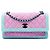 Chanel CC gesteppte Bicolor-Tweed-Schultertasche in Blau