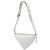 Borsa a tracolla convertibile Prada Saffiano Cuir Triangle bianca Bianco - vista 2