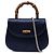 Borsa da notte Gucci Mini Satin Bamboo blu