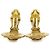 Orecchini a clip con medaglione placcati in oro Gold Chanel CC D'oro - vista 4
