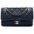 Borsa a tracolla Chanel Medium Quilted Iridescent Calfskin Happy Stitch Flap Blu
